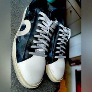 Mens Italian leather Oliver cabells navy camo new